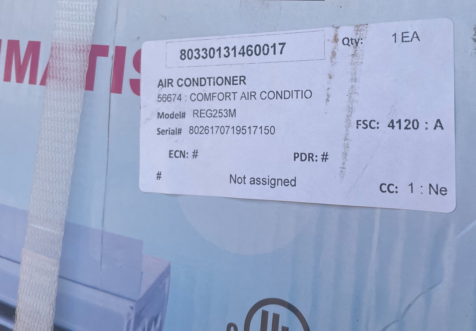 Comfort-Aire REG-253M Window Air Conditioner/Heat, 25,000 BTU, NEW! Pickup
