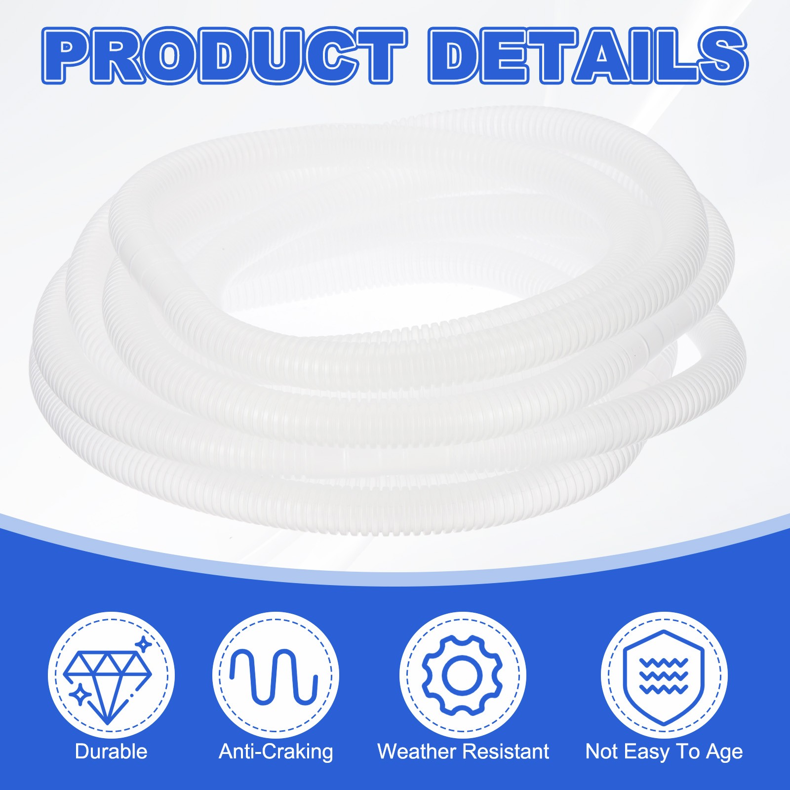 20Ft Air Conditioner Drain Hose Universal Mini Split AC Drain Hose Clear