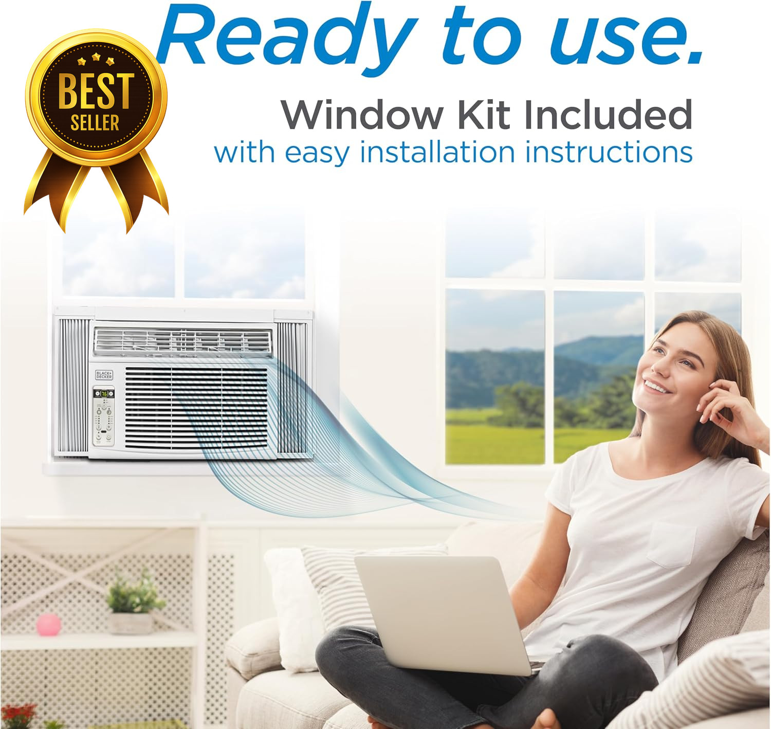 BLACK+DECKER 10000 BTU Window Air Conditioner AC Unit Remote BD10WT6