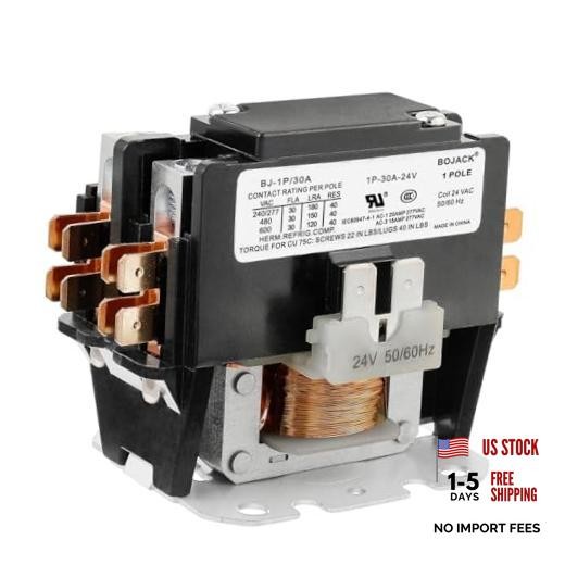 BOJACK 1 Poles FLA 30 Amp Coil 24 VAC Air Conditioner Condenser 1P 30A 24V