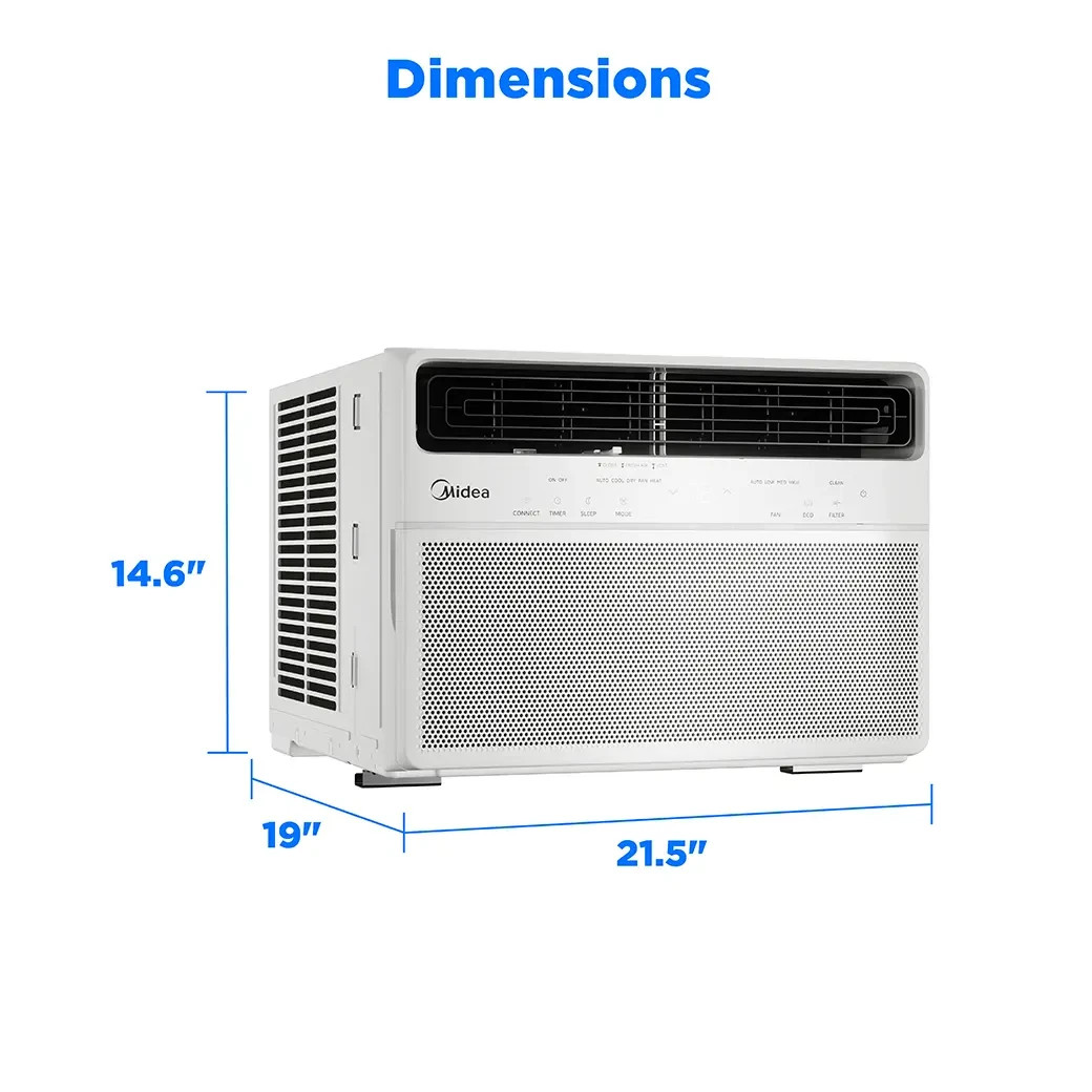 Midea 8,000 BTU DOE 4-in-1 350 sq ft Smart Air Conditioner w/ Heat