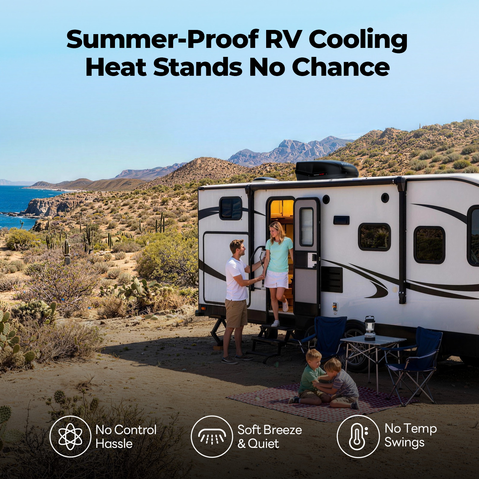 18,000 BTU RV Air Conditioner Duct & Non‑Duct Rooftop AC w/ WiFi &Remote & Alexa