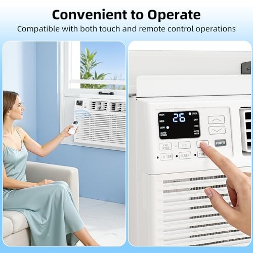 10,000 BTU Window Air Conditioner, Window AC 10,000 BTU[Upgraded] Off-White