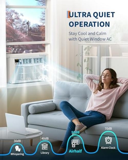 8000 BTU Window Air Conditioner with WiFi, 3 in-1 1 Count (Pack of 1) White