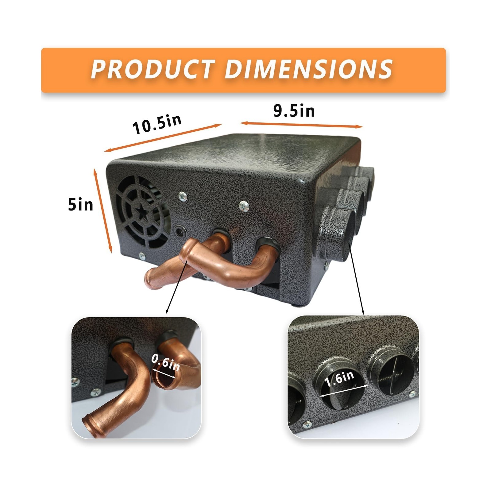 XuSha 8000 BTU 4 Ports 12 Volt Universal Car Truck Fan Heater Air Heater Dies…