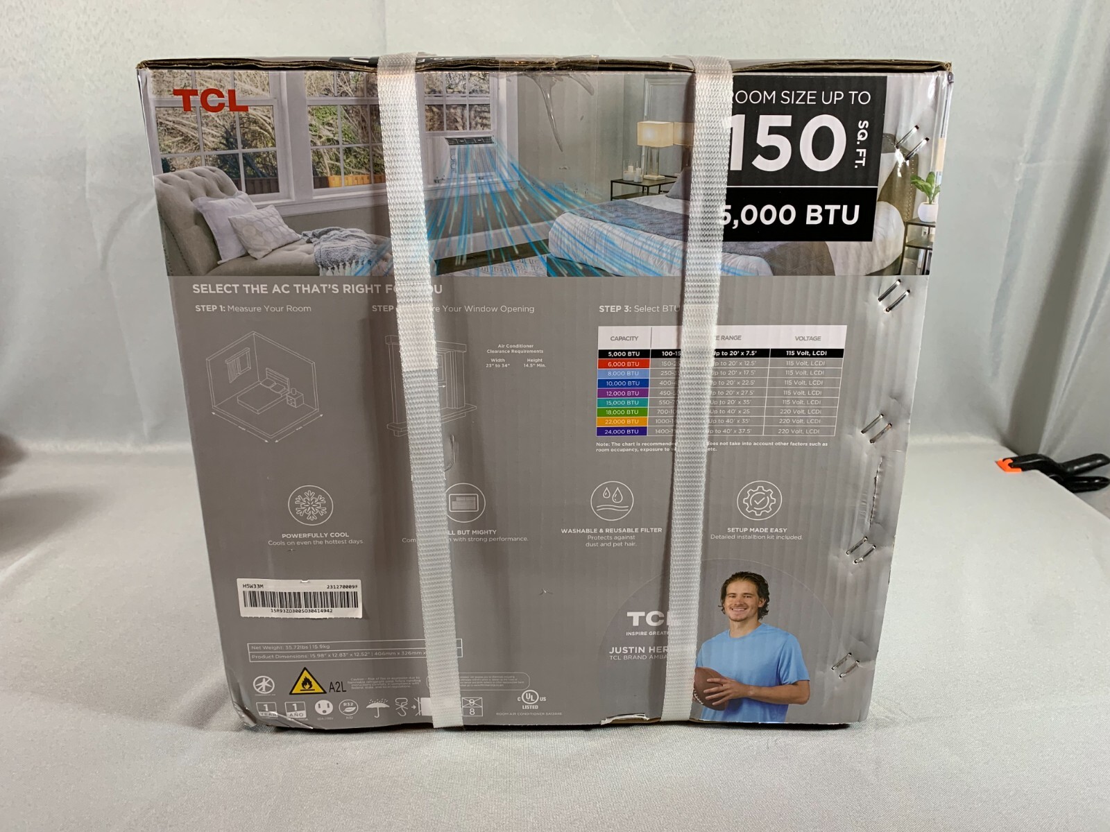 TCL Window Mounted Air Conditioner A/C Unit 150 Sq Ft 5000 BTU H5W33M New Sealed