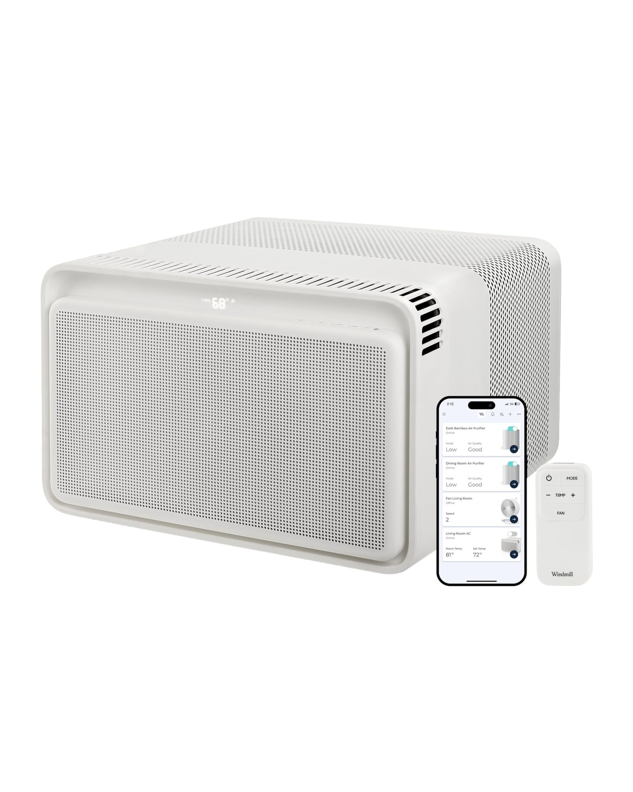 Window Air Conditioner 6000 BTU Cools 250 Sq Ft Model W1W12 White Windmill