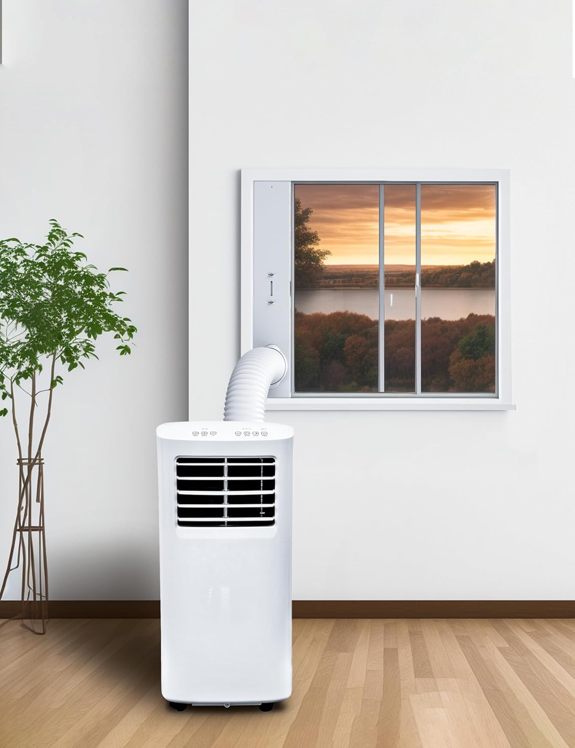 Portable Air Conditioner Window Vent Kit with 82″ Length, 5.9″ Diameter Exhaust
