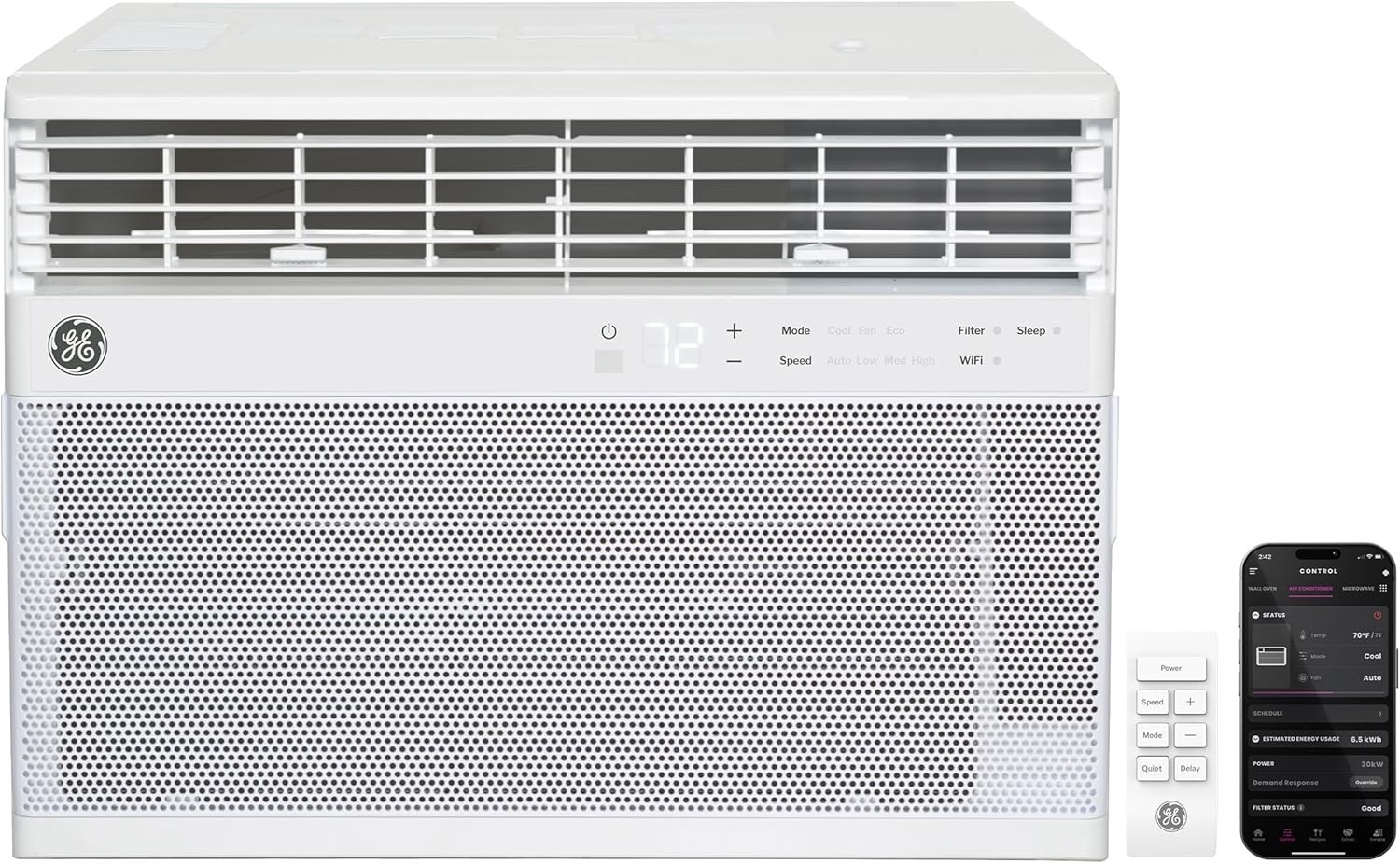 GE 10000BTU Window AC 450sqft Smart WiFi Alexa White