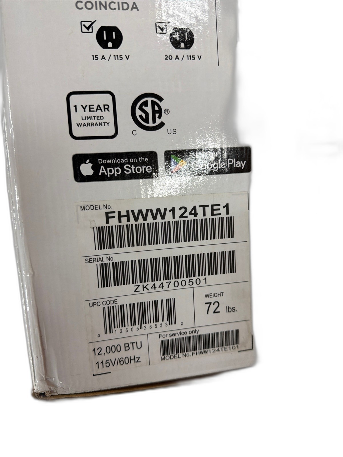Frigidaire 12,000 BTU Window Air Conditioner 550 sq. ft. WiFi Remote White 115V