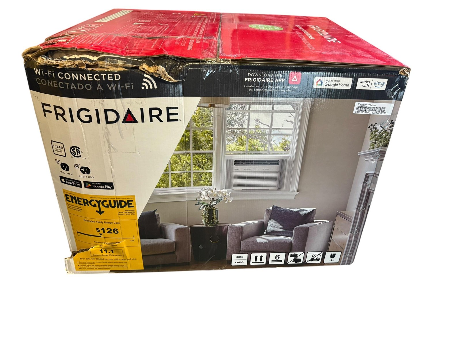 Frigidaire 14,300 BTU Smart Window Air Conditioner with Wi-Fi, Cools Up to 700