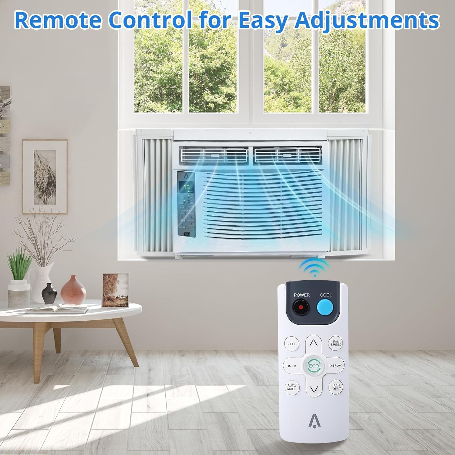 6000 BTU Window Air Conditioner w/ Remote Control 3-in-1 AC Window Unit No WiFi