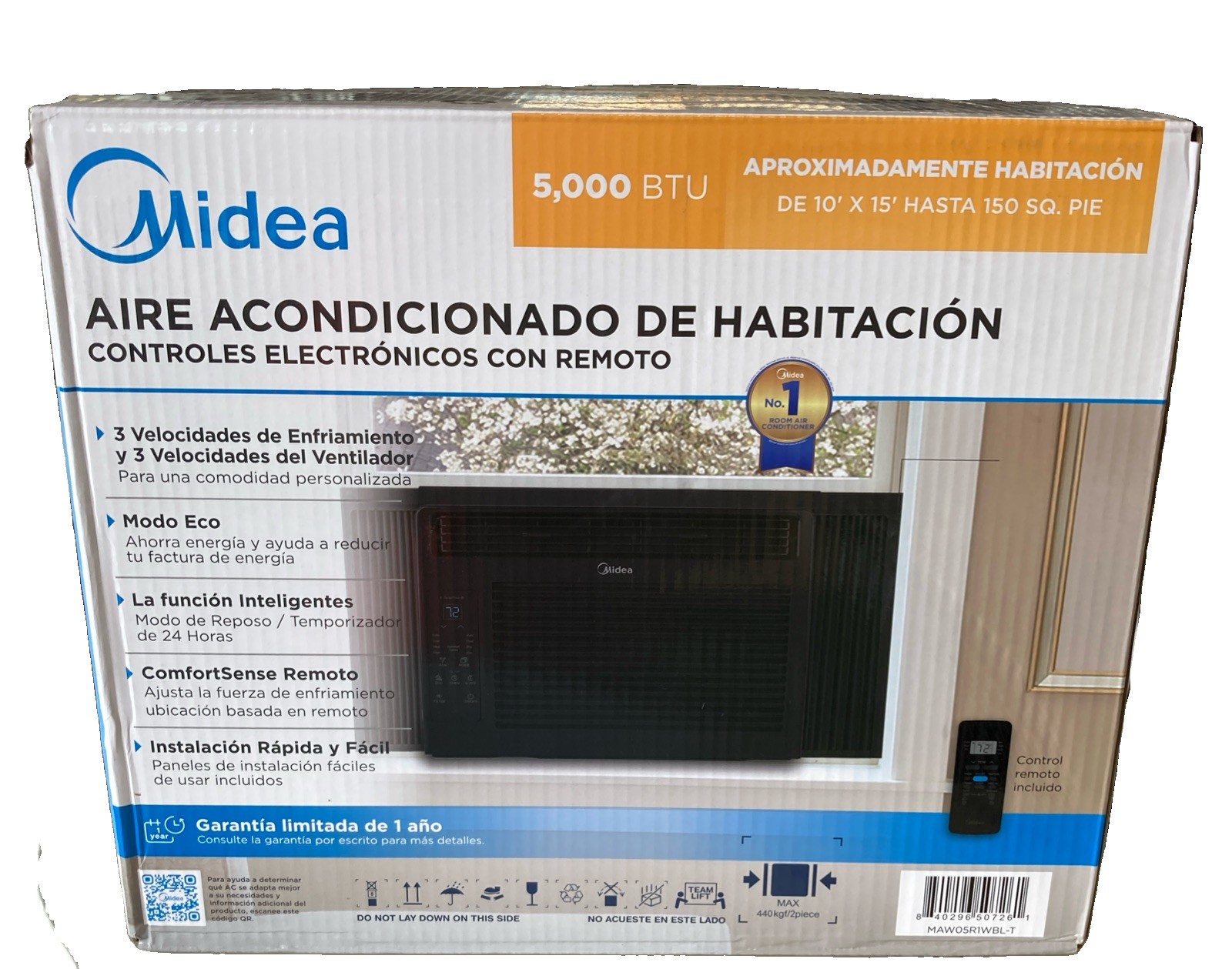 Midea 5000 BTU Window Air Conditioner 115V Mechanical Controls White Filter