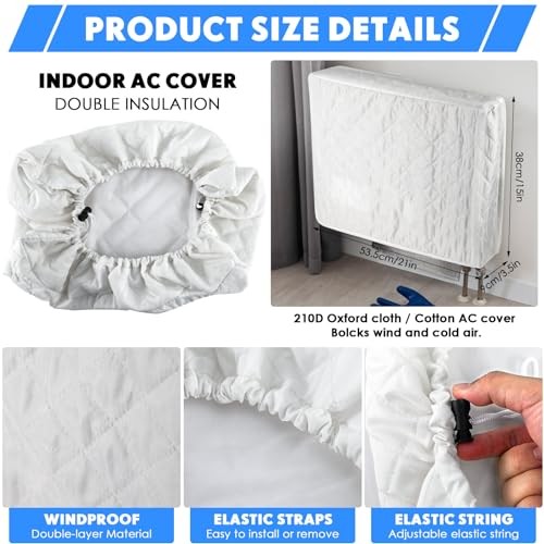 2 Pcs Window Air Inside 21 x 15 x 3.5 In, Outside 21 x 16 x 15 in White & Black