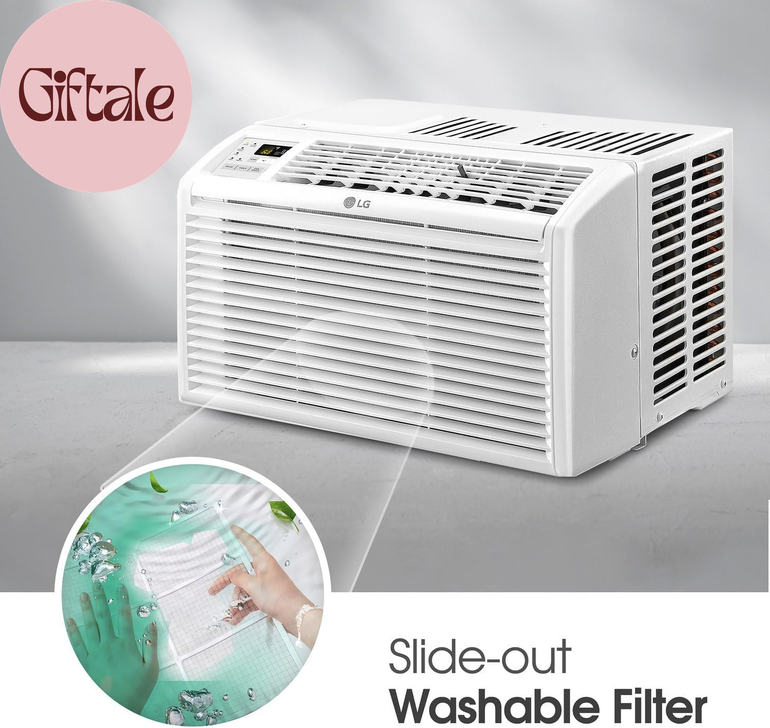 6,000 BTU Window Air Conditioner, 115V, Cools 250 Sq.Ft. for Bedroom, Den, Livin