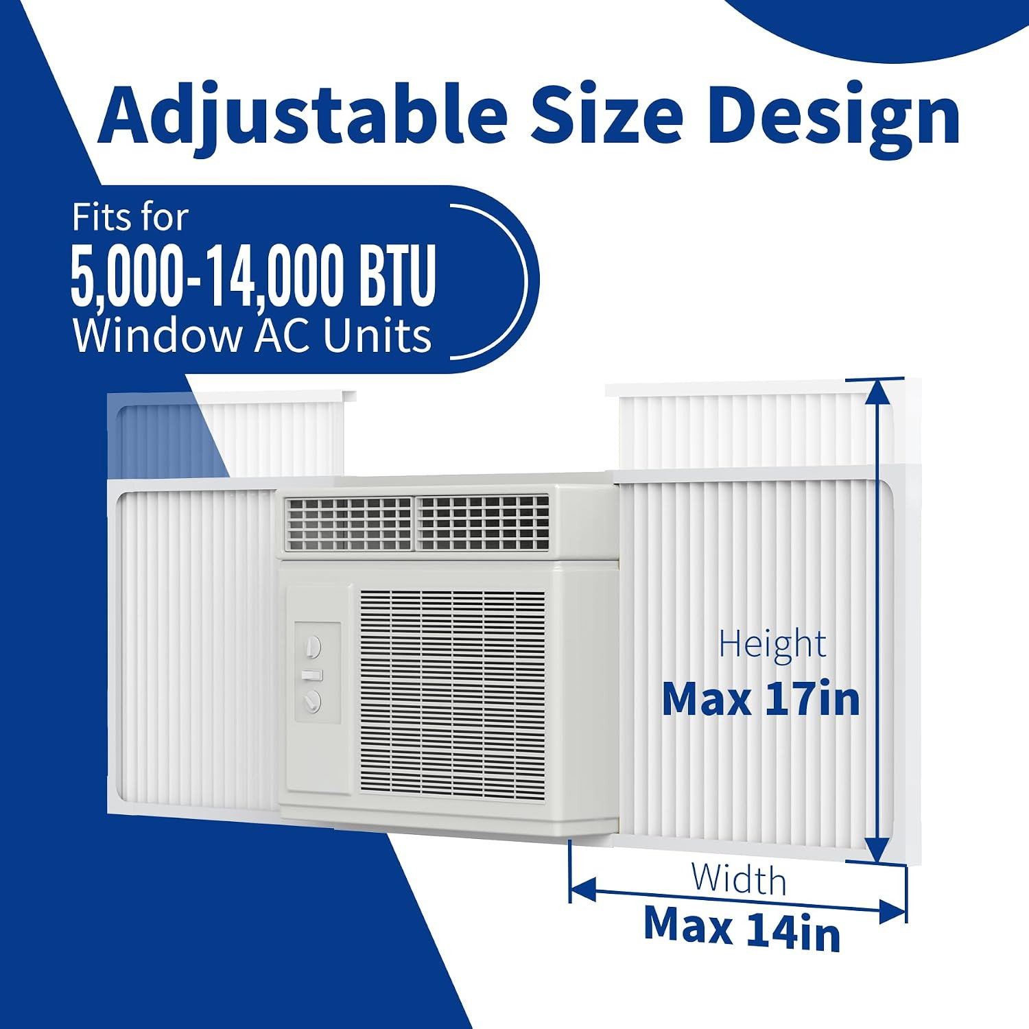 Window Air Conditioner Side Panel with Adjustable Frame, Universal Window AC Acc