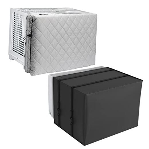 2 Pack Indoor Outdoor Window Air Conditioner Cover Adjustable Window AC Medium