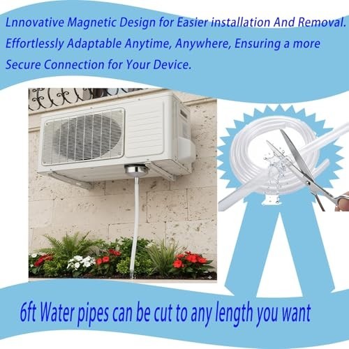 Universal 6Ft Magnetic Window AC Drain Kit – Portable Hose for Air Conditioners