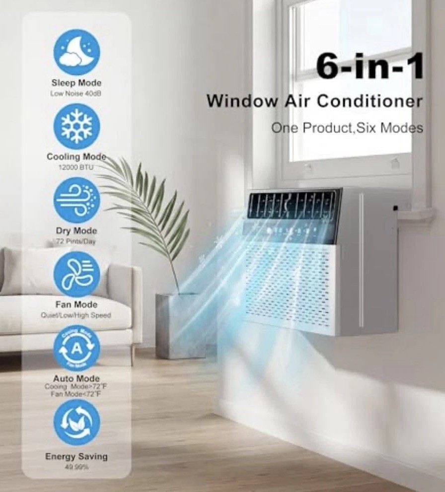 U Shaped Window Air Conditioner 12,000 BTU 550 sq ft NEW SEALED
