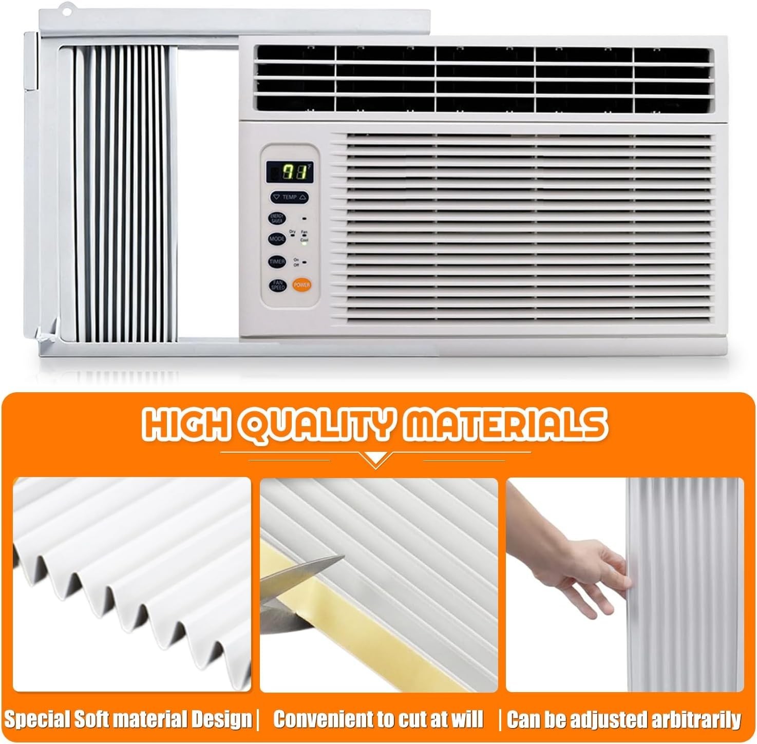 Window Air Conditioner Side Panel with Frame | Universal Window AC Accordion …