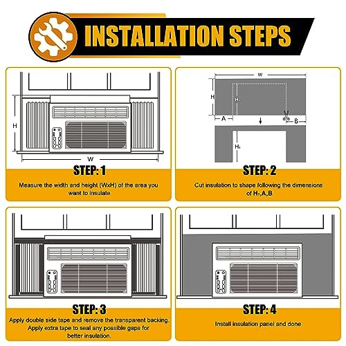 Window Air Conditioner Side Panels,Full Surround AC Foam Panel for Black