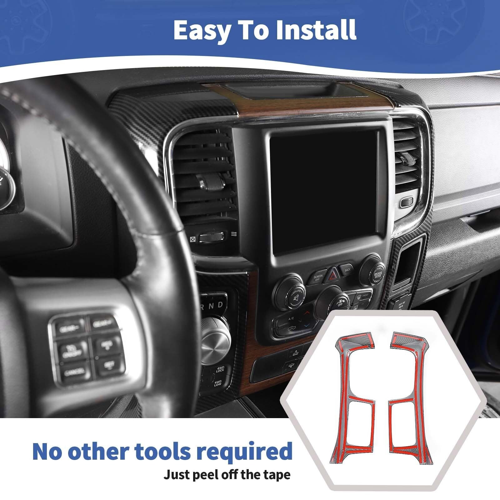 RT-TCZ for RAM Center Console Dashboard Air AC Vents Trim Cover Carbon Fiber …