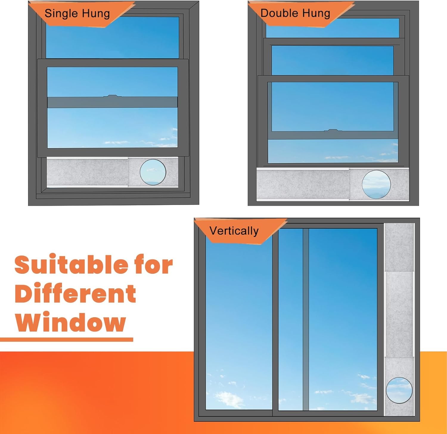 Insulated Foam Panels for Portable Air Conditioner Window Vent Kit Insulation