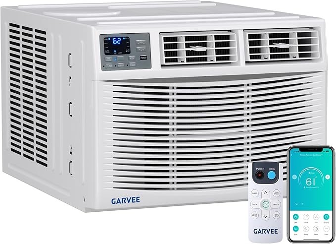 8000 BTU Window Air Conditioner with Heater, 4-in-1 Comfort: Dehumidifier & Fan