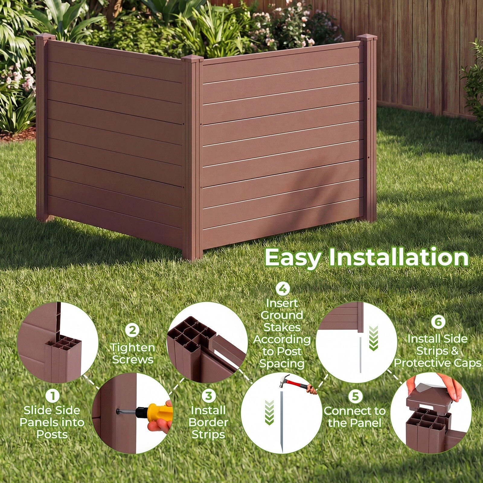 Costway 2/4 Pack 48″ x 38″ Air Conditioner Fence Screen Panel Kit with