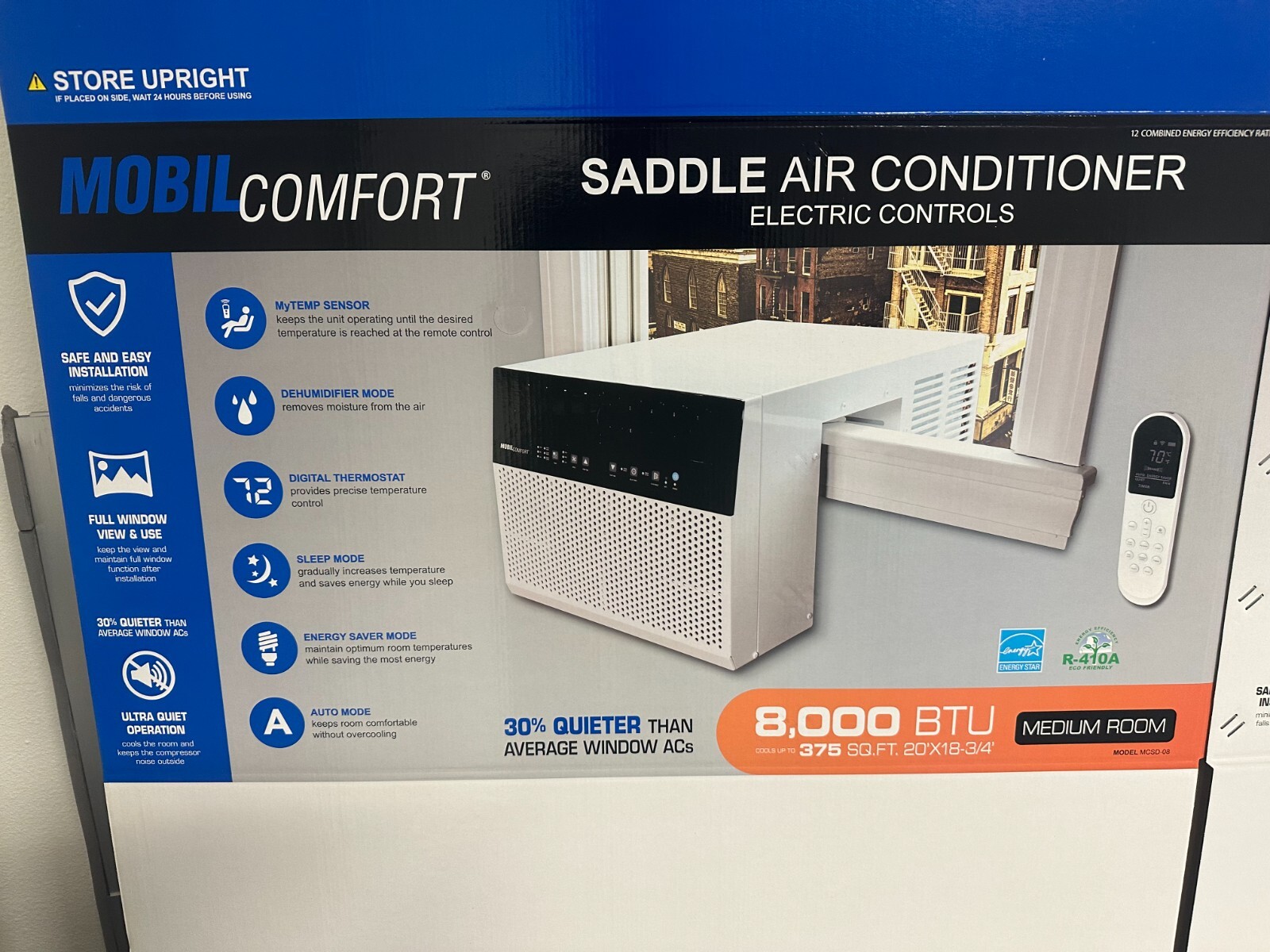 8000BTU Window Sill Saddle Air Conditioner 12,000 BTU( ASHRAE) energy saver mode