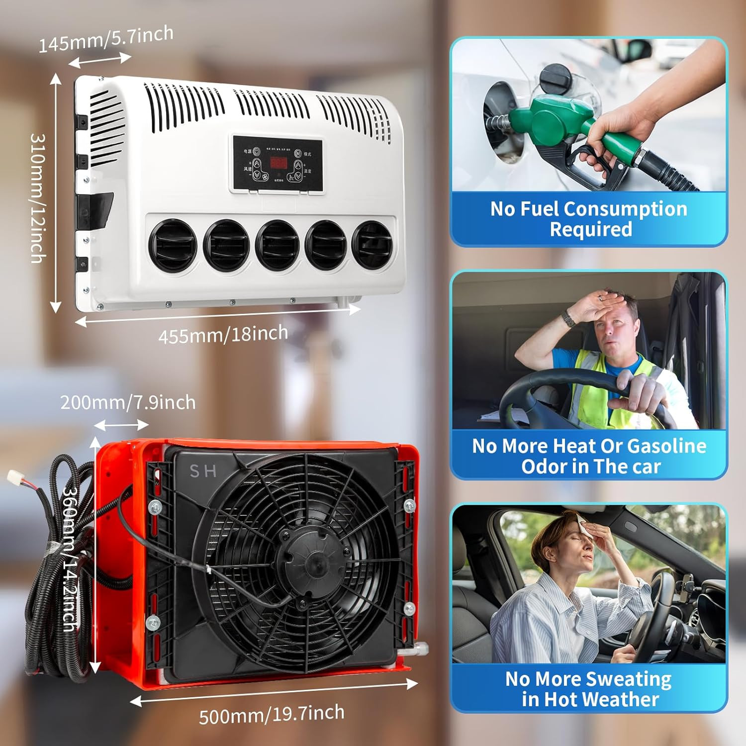 12V Split Air Conditioner 9000BTU for RVs, Trucks, and Camping Vehicles