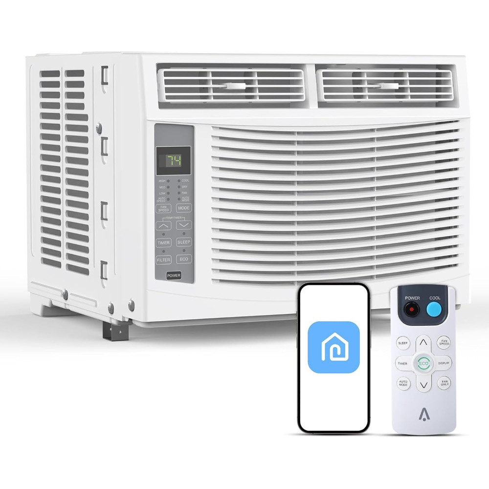 6000 BTU Window Air Conditioner with WiFi 3 in-1 Energy Saving Window AC Unit