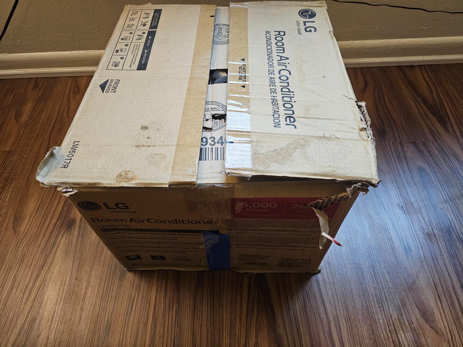 LG LW6017R 6000 BTU Remote Control Operated Window Air Conditioner Used