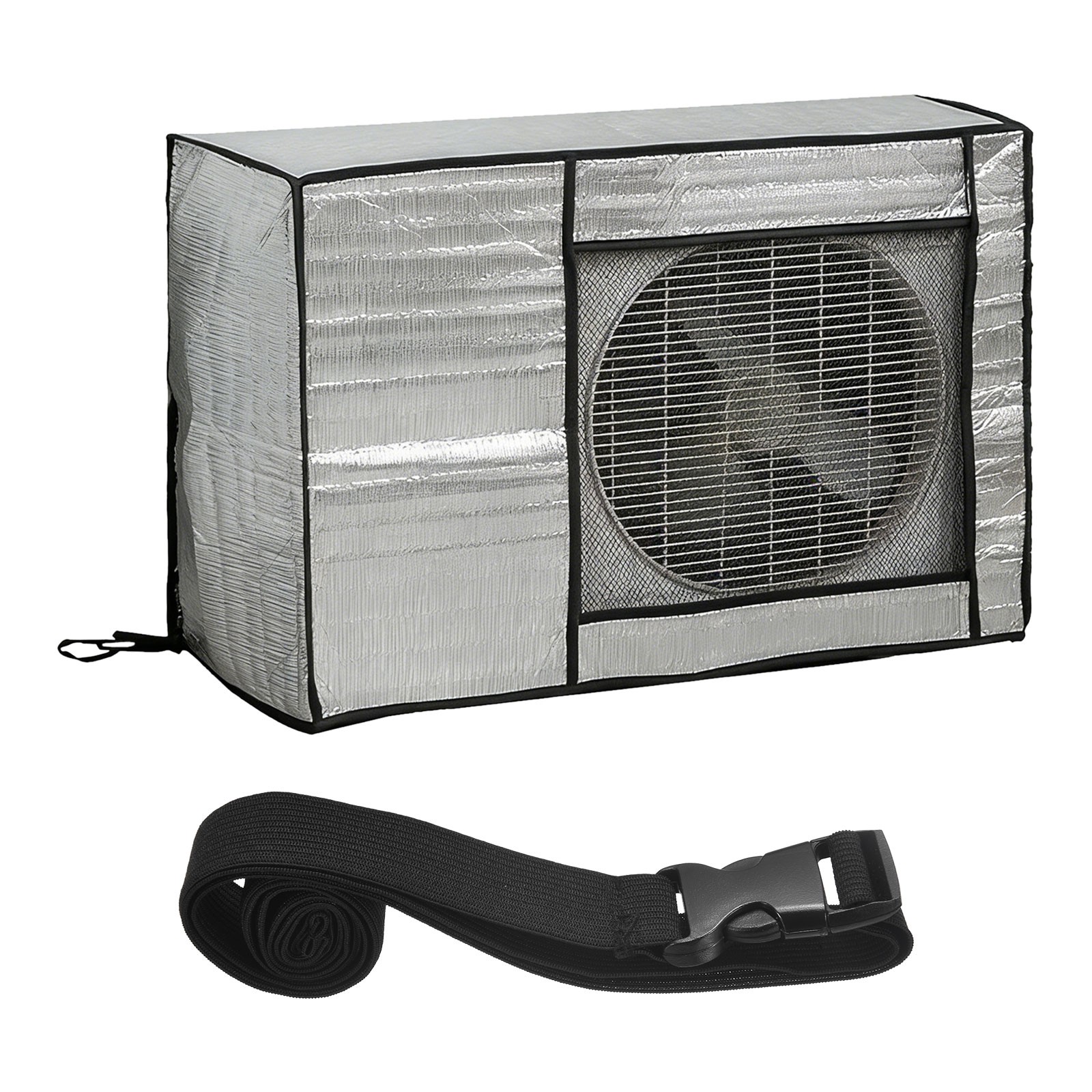 34 x 14 x 24 Inch Air Conditioner Cover, Full Coverage AC Unit Protector, Silver