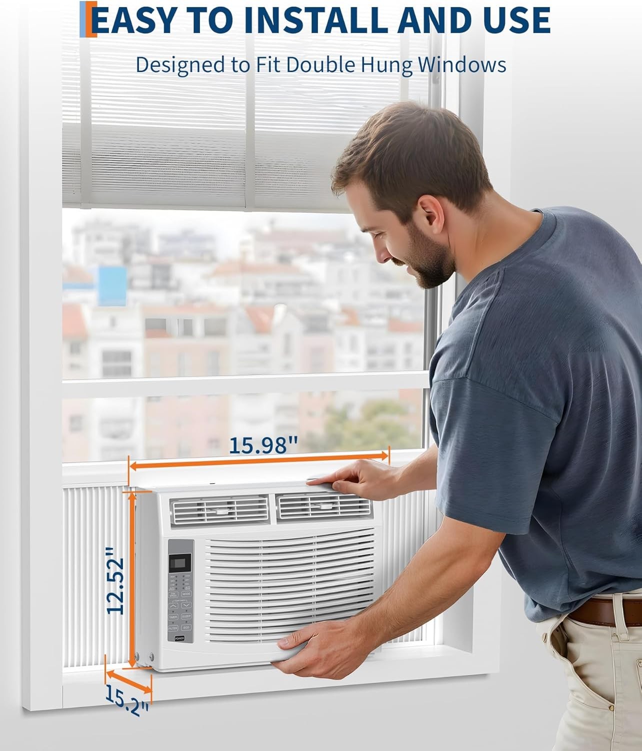 6000 BTU Window Air Conditioner with WiFi 3 in-1 Energy Saving Window AC Unit
