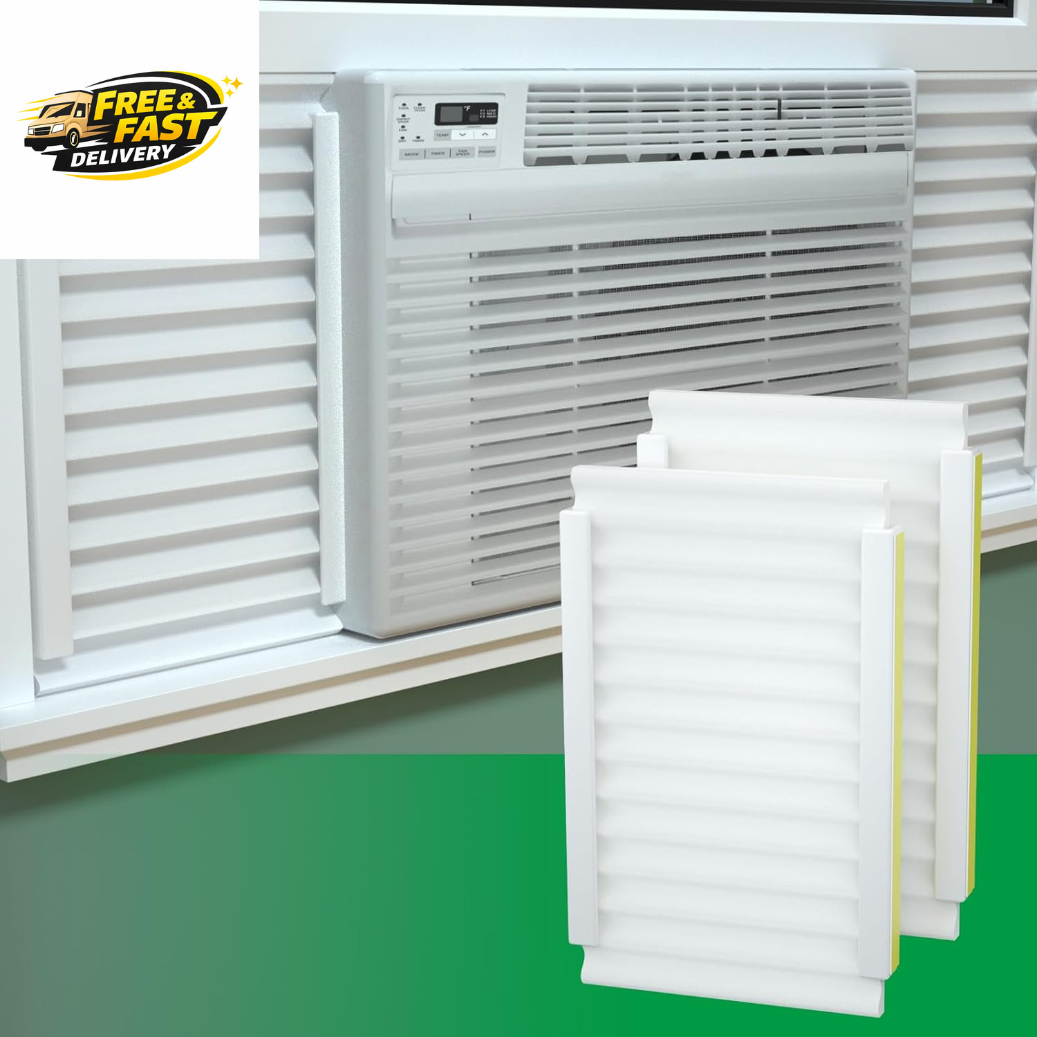 Window AC Insulated Foam Panels, Full Surround Seal Panels for Summer Cooling &