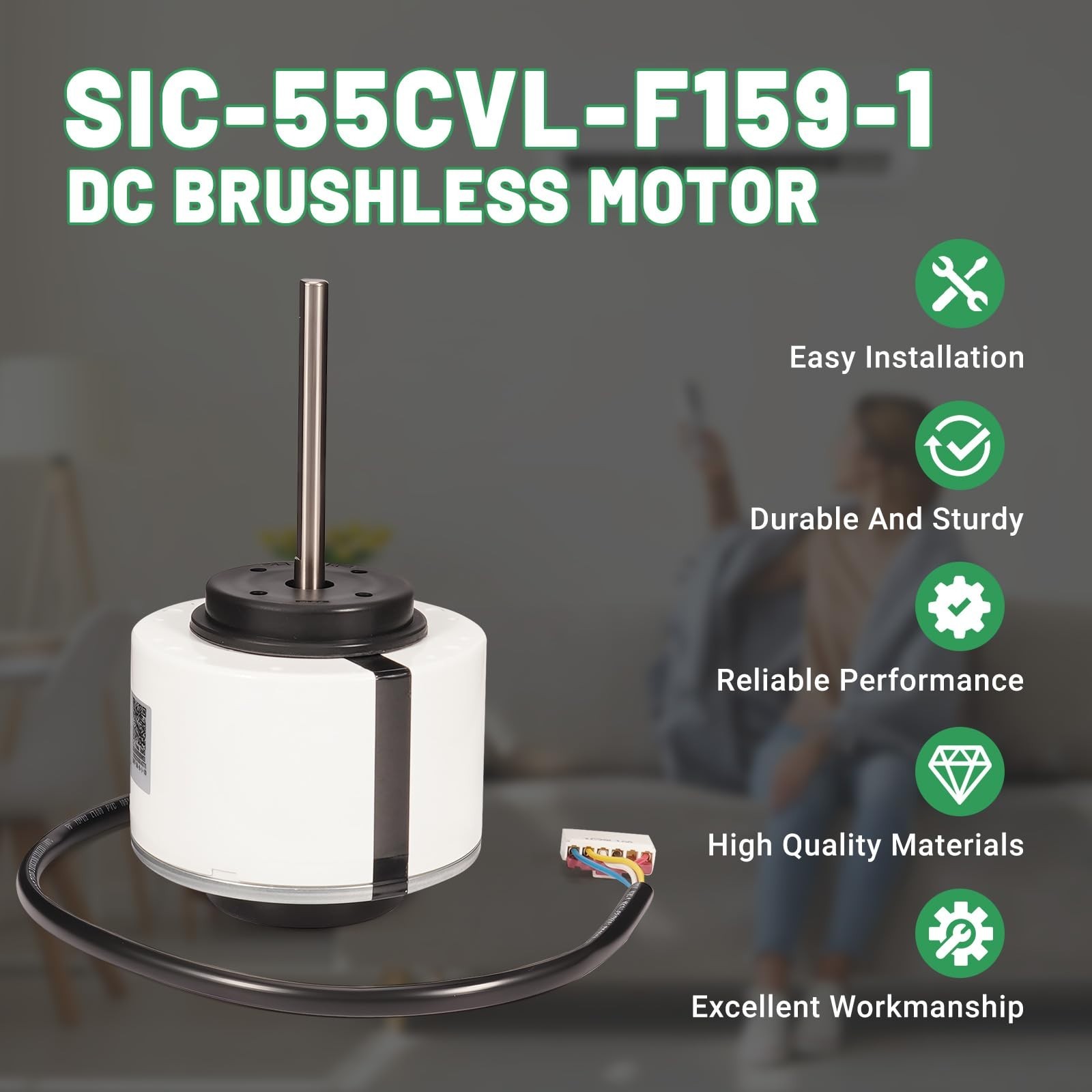 DC Brushless Fan Motor 58W 8P 1350r/min for Mini-Split Inverter AC – 5 Wires