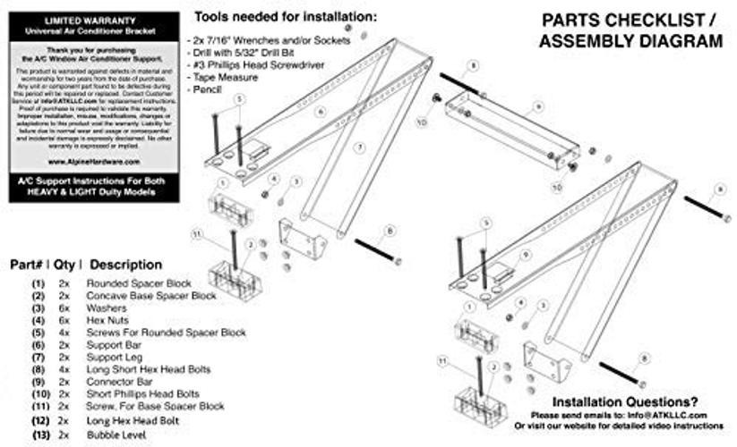 Universal Window Air Conditioner Bracket – Heavy-Duty Window AC HEAVY DUTY 1