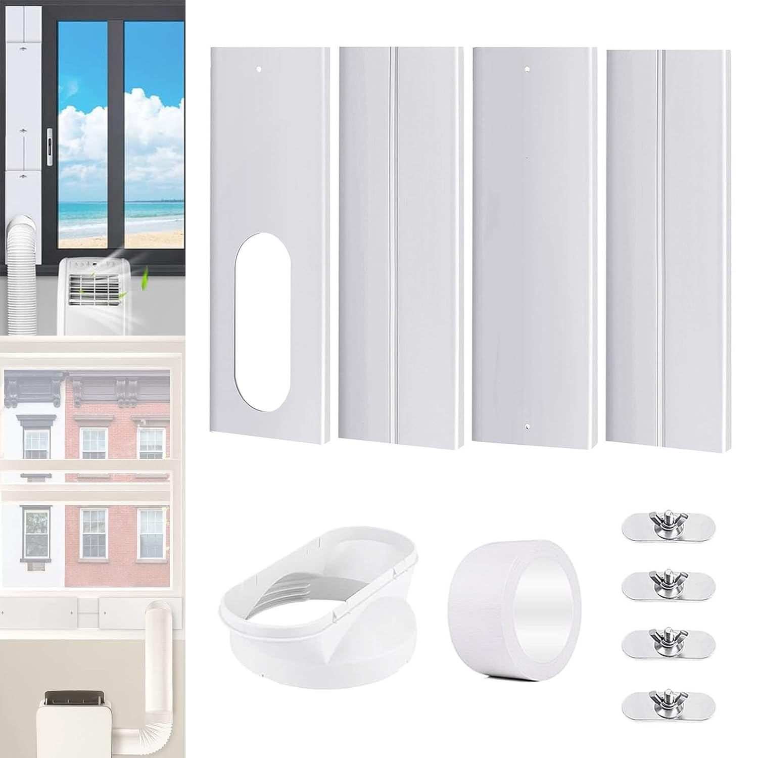 Portable Air Conditioner Window Seal Kit 3+1 Panels Adjustable Coupler