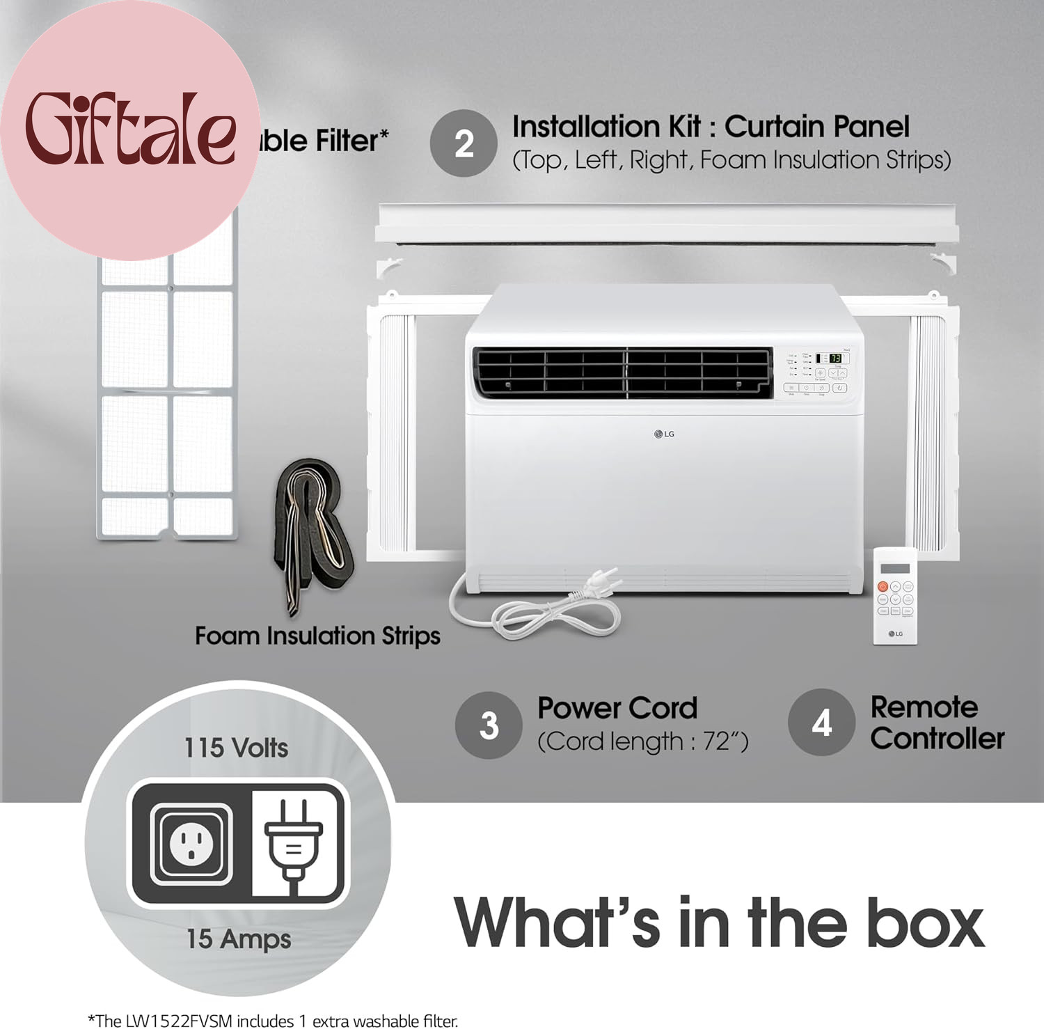 14000 BTU Window Air Conditioner Energy Saving Dual Inverter Remote Control Wifi