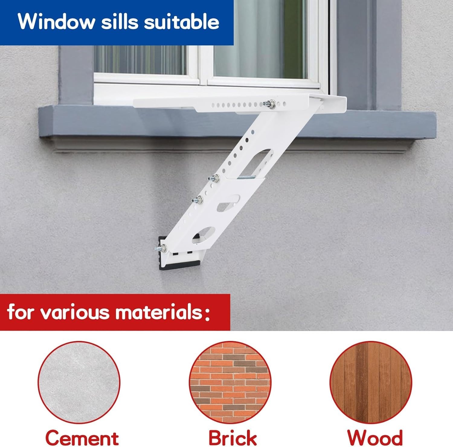 Window Air Conditioner Support Bracket, Support Up to 85 lbs, Universal for 5,00