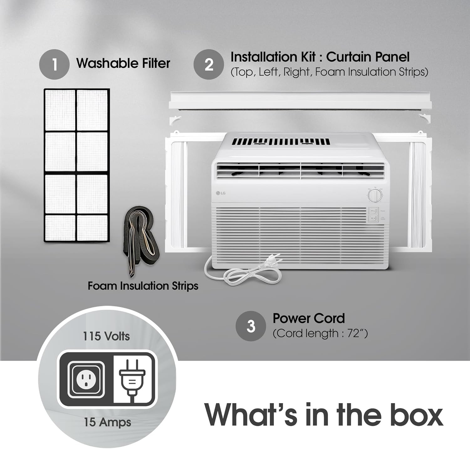 LG 5000 BTU Window Air Conditioner [2024 New] Easy Mechanical Control Ultra-Quie