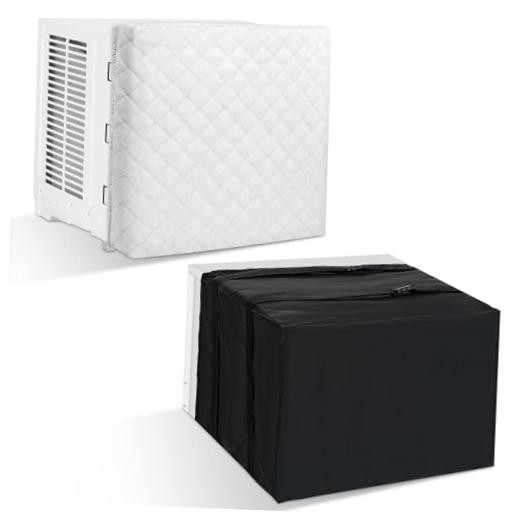 2 Pcs Window Air Inside 21 x 15 x 3.5 In, Outside 21 x 16 x 15 in White & Black