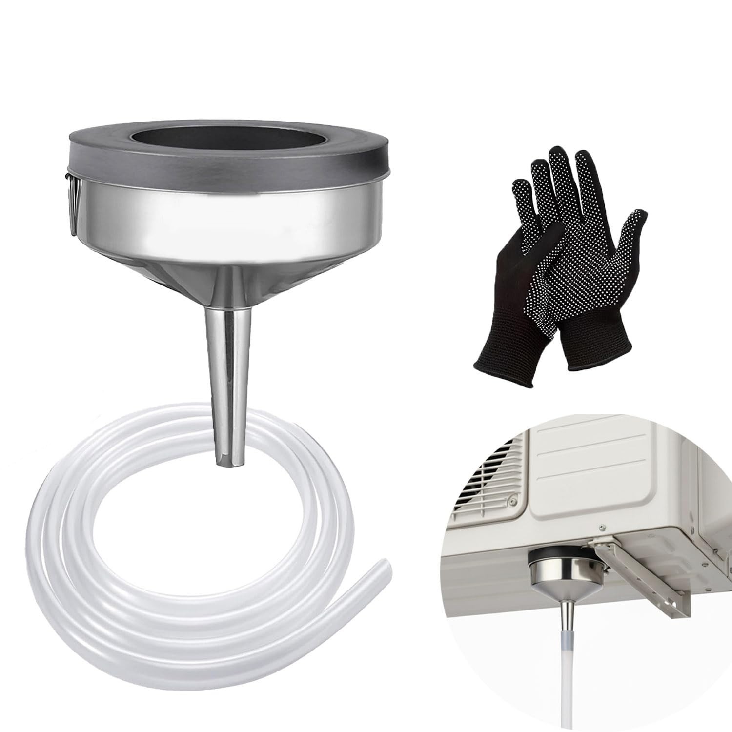 Universal 6Ft Magnetic Window AC Drain Kit – Portable Hose for Air Conditioners