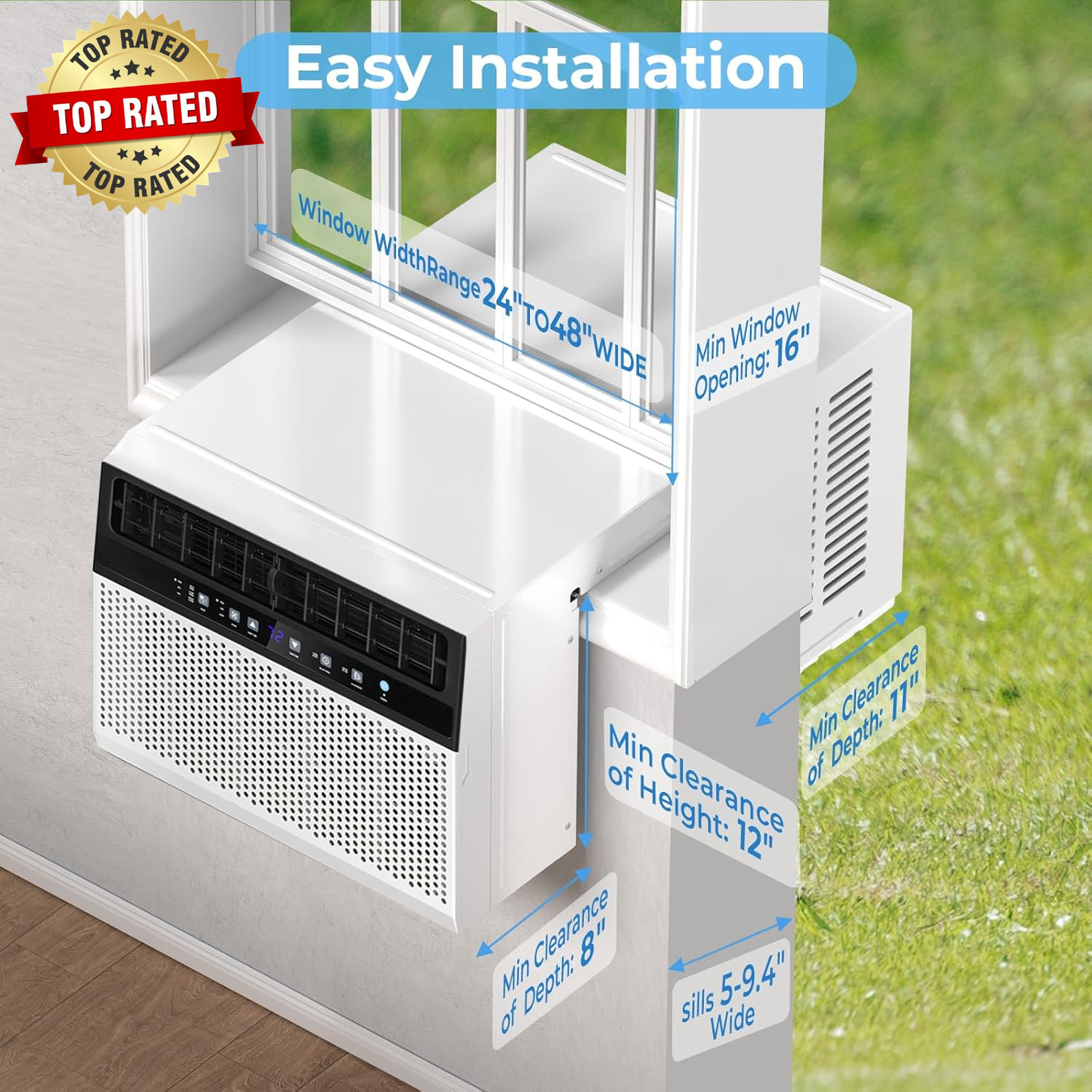 U-Shaped Window Air Conditioner,Window AC Unit Cools up to 450 Sq.Ft,Saddle Air