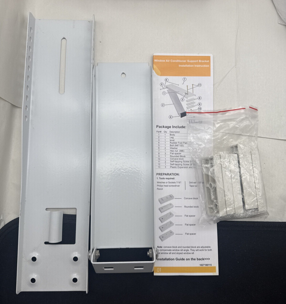 Window Air Conditioner Bracket Up to 85 lbs Designed to Fit 5,000 to 12,000 read