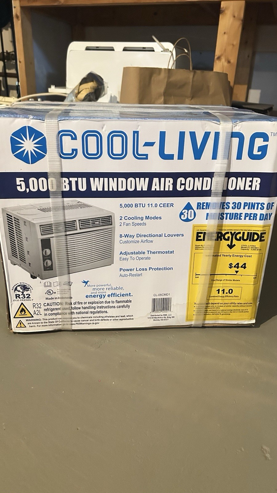 Cool-Living 5,000 BTU Window AC 115V R32 Timer Auto Restart Rotary CL-05CMD1