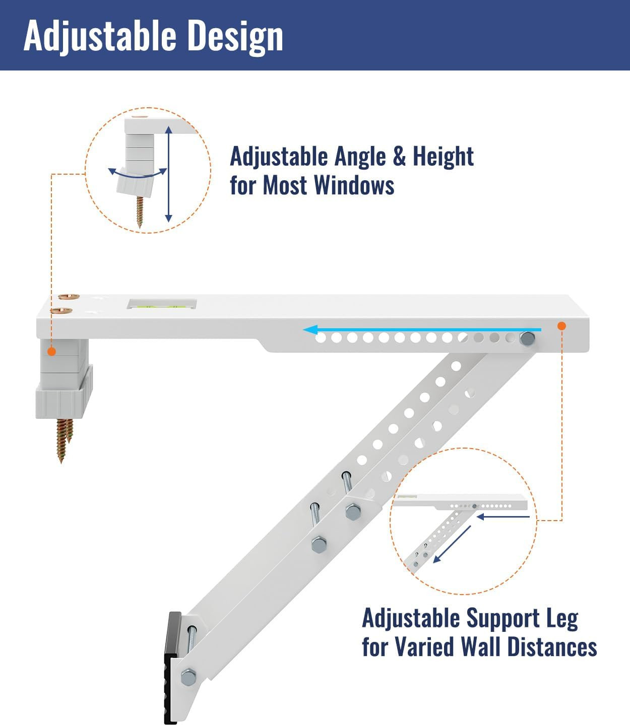 AC Window Support Bracket Heavy Duty Adjustable 85Lbs Universal Mount Kit
