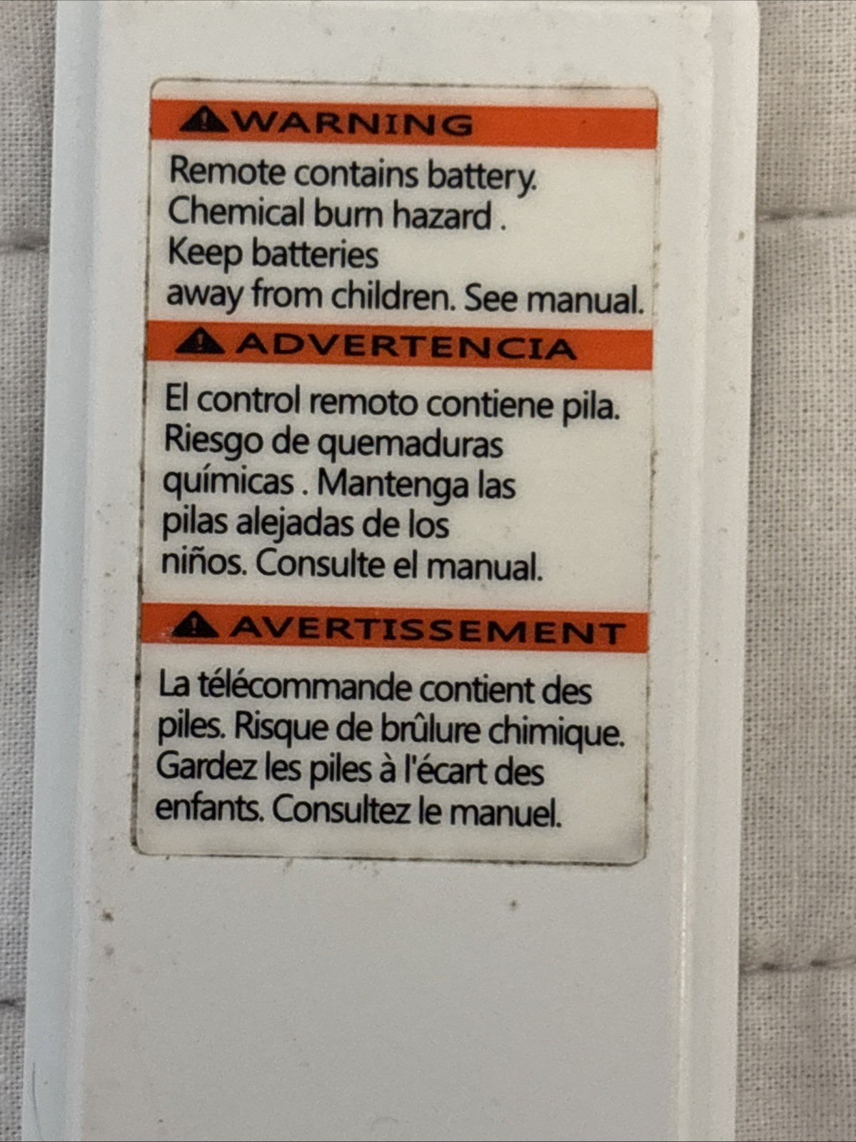 GE Window Air Conditioner Remote Control White Braille