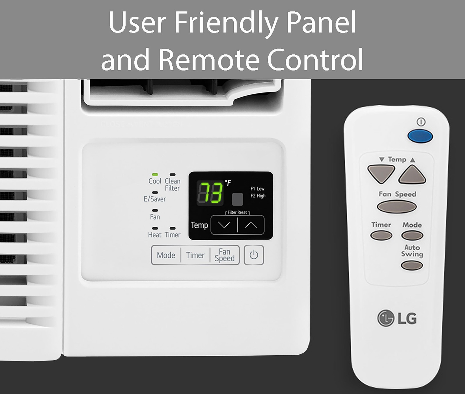 LG 18,000 BTU Window Air Conditioner with Heat, 230/208V, Cools 1,000 Sq.Ft. for
